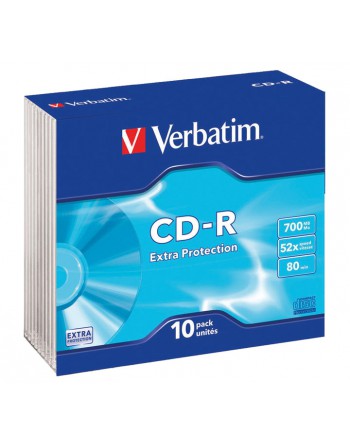VERBATIM PACK 10 CD-R 52X SLIM CASE - 43415