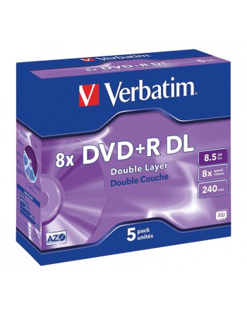 VERBATIM PACK 5U DVD+RDL DOBLE CAPA 8.5GB 8X - 43541