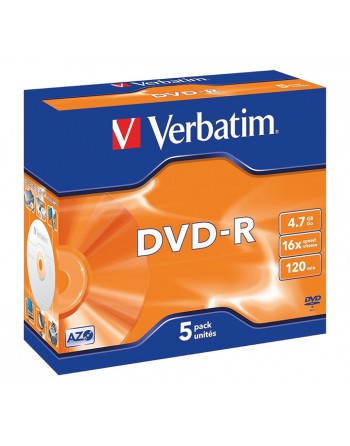 VERBATIM PACK 5U. DVD-R 16X 4.70GB - 43519