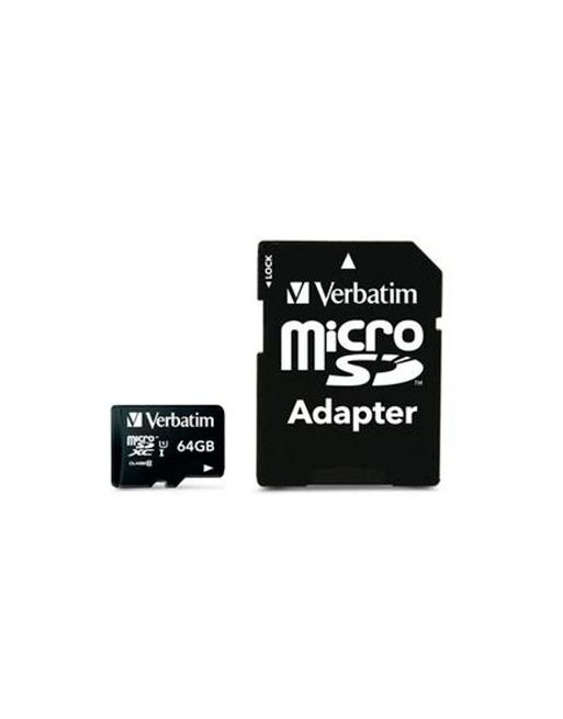 VERBATIM MICRO SDHC 64GB CLASE 10 CON ADAPTADOR 44084
