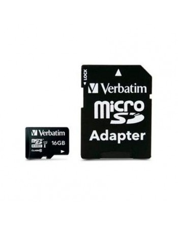 VERBATIM TARJETA MICRO SDHC 16GB CLASE 10 CON ADAPTADOR 44082