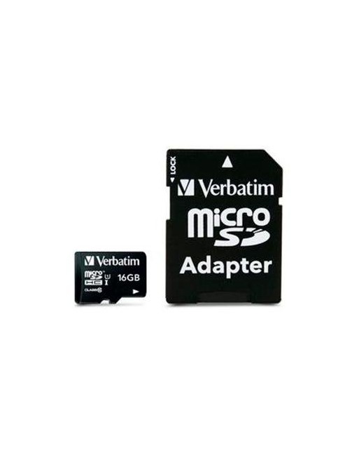 VERBATIM TARJETA MICRO SDHC 16GB CLASE 10 CON ADAPTADOR 44082
