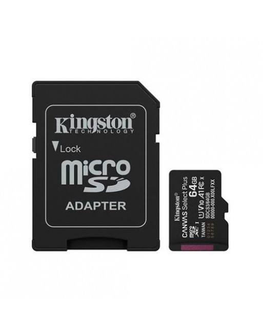 KINGSTON TARJETA DE MEMORIA MICRO SDXC CANVAS SELECT PLUS 64GB C/ADAPTADOR SDCS3/64GB