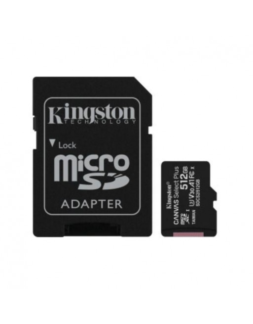 KINGSTON TARJETA DE MEMORIA MICRO SDHC CANVAS SELECT 512GB C/ADAPTADOR SDCS2/512GB