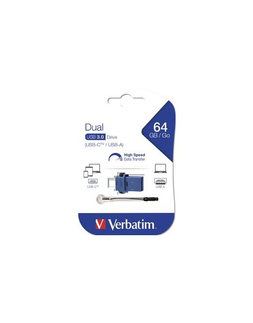 VERBATIM PENDRIVE DUAL STORE N GO 64GB USB 3.2/USB-C NEGRO 49967
