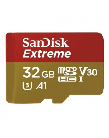 SANDISK TARJETA DE MEMORIA EXTREME MICROSD XC UHS-I 32GB CLASE 10 160MBS CON ADAPTADOR SDSQXAF-032G-GN6