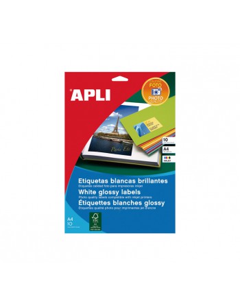 APLI BLISTER 10 HOJAS ETIQUETA GLOSSY INK 199.6X289.1 - 2926