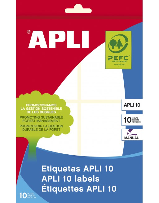 APLI PACK 10H ETIQUETA BLANCAS 50X70 - 1657