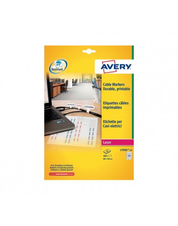 AVERY 20H ETIQUETA 60X40 SUJETACABLES - L7950-20