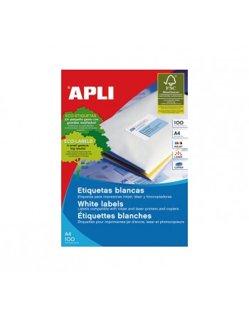 APLI 200 HOJAS ETIQUETA BLANCA ADHESIVA A5 BLANCAS TAMA?O 210.0X148.0MM - 1243