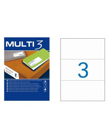 MULTI3 100 HOJAS ETIQUETAS BLANCAS POLIVALENTES 3 ET X 210,0X 99,0 MM - 12549