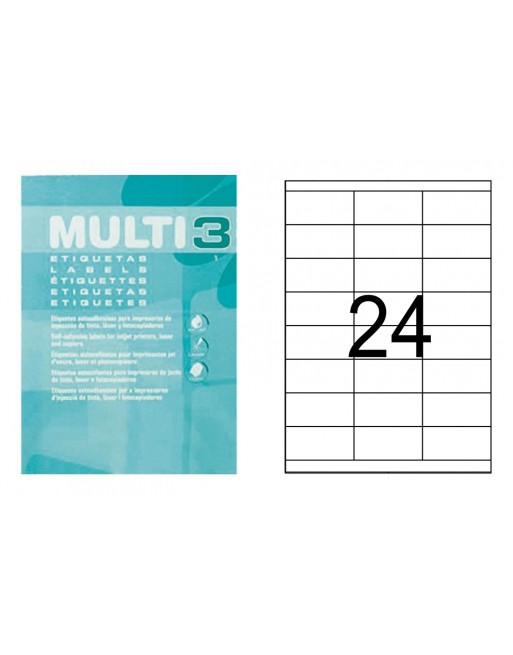 MULTI3 DE 100 HOJAS ETIQUETAS BLANCAS POLIVALENTES 2 ET 199.6X144.5 - 10503