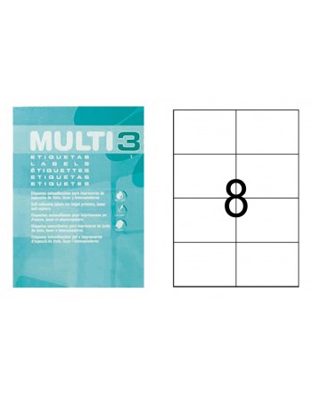 MULTI3 DE 500 HOJAS ETIQUETAS BLANCAS POLIVALENTES 105X74 8 ET X 105X 74 MM - 10530
