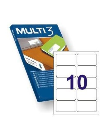 MULTI3 100 HOJAS ETIQUETAS BLANCAS CANTOS REDONDOS POLIVALENTES 10 X 99,1X57 - 10499