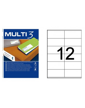 MULTI3 100 HOJAS ETIQUETAS BLANCAS POLIVALENTES 12 ET X 105,0X 48 MM - 04711