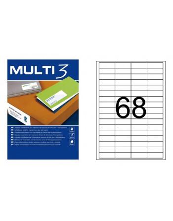 MULTI3 100 HOJAS ETIQUETAS BLANCAS POLIVALENTES 68 ET X 48,5 X 16,9 MM - 10490