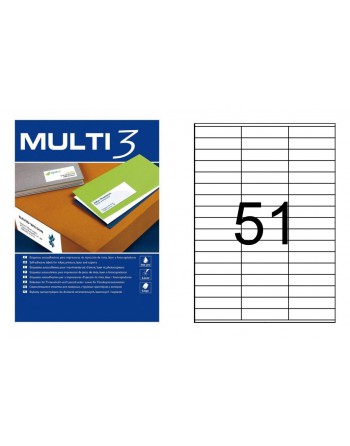MULTI3 100 HOJAS ETIQUETAS BLANCAS POLIVALENTES 51 ET X 70 X 16,9 MM - 04720