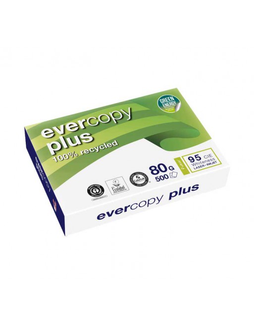 CLAIREFONTAINE DE 5 PAQUETES DE 500 HOJAS PAPEL RECICLADO A4 EVERCOPY+ 80G - 50048SC