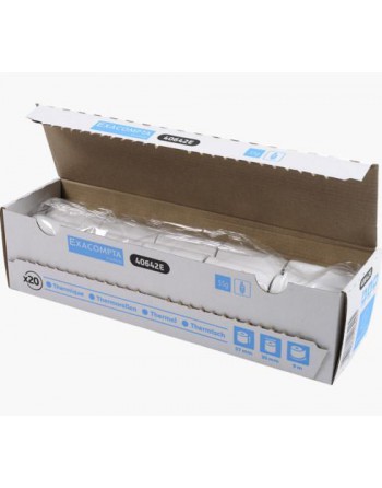 EXACOMPTA 20 ROLLOS DE PAPEL TERMICO PARA REGISTRADORA 57X30MM SIN BPA 40642E