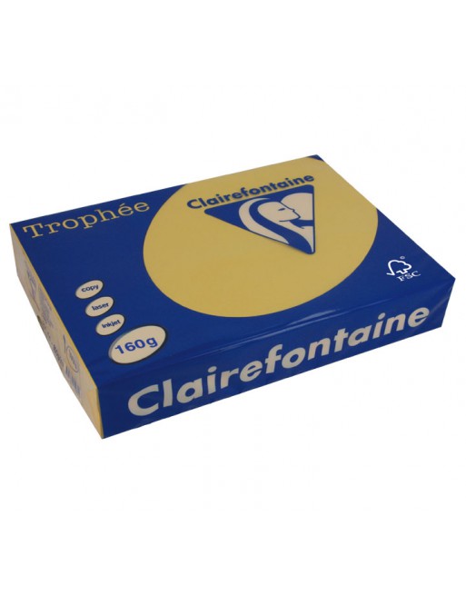 CLAIREFONTAINE PACK 250H PAPEL DE COLOR TROPHEE A4 160G OCRE CL - 1103C