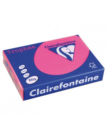 CLAIREFONTAINE PACK 500H PAPEL DE COLOR TROPHEE A4 80G FUCSIA - 1771C