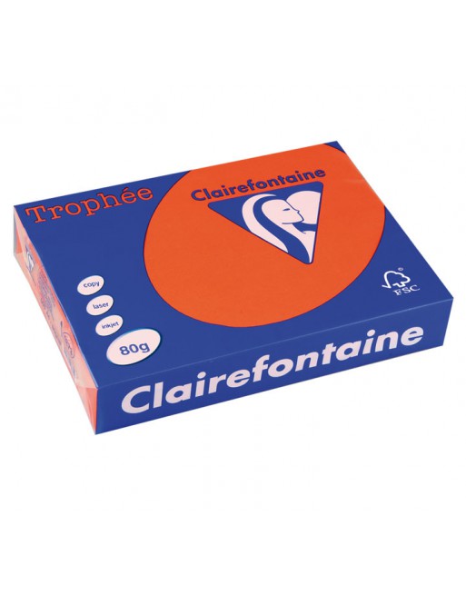 CLAIREFONTAINE PACK 500H PAPEL DE COLOR TROPHEE A4 80G NARA OSCURO - 1873C