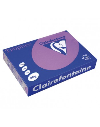 CLAIREFONTAINE PACK 500H PAPEL DE COLOR TROPHEE A4 80G VIOLETA - 1786C