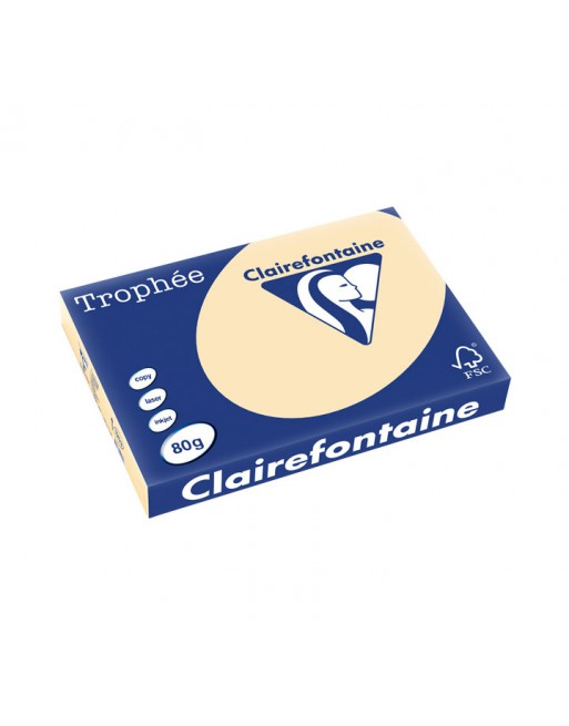 CLAIREFONTAINE PACK 500H PAPEL DE COLOR TROPHEE A3 80G ARENA - 1253C