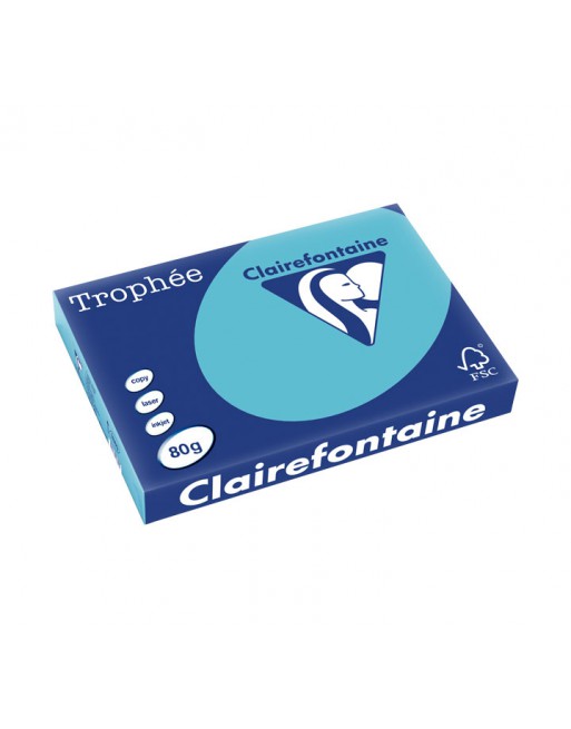 CLAIREFONTAINE PACK 500H PAPEL DE COLOR TROPHEE A3 80G AZUL OSCURO - 1889C