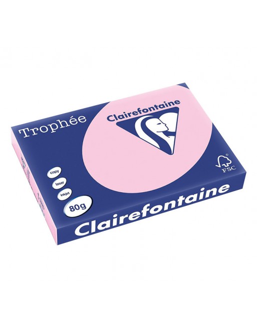 CLAIREFONTAINE PACK 500H PAPEL DE COLOR TROPHEE A3 80G ROSA - 1888