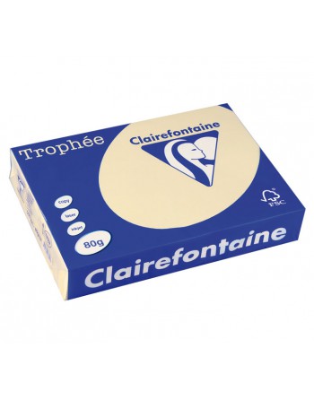 CLAIREFONTAINE PACK 500H PAPEL DE COLOR TROPHEE A4 80G ARENA - 1787C
