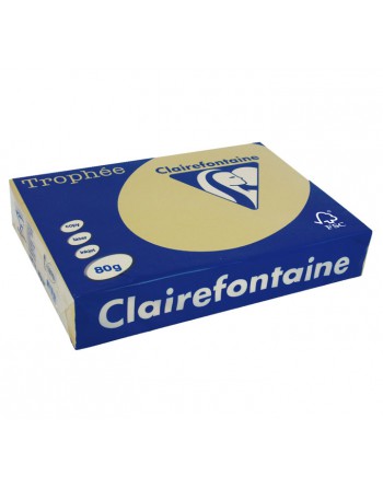 CLAIREFONTAINE PACK 500H PAPEL DE COLOR TROPHEE A4 80G CARAMELO - 1879C
