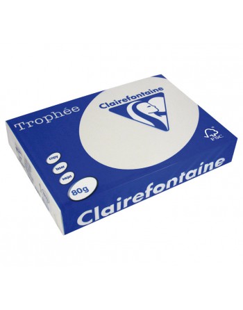 CLAIREFONTAINE PACK 500H PAPEL DE COLOR TROPHEE A4 80G GRIS - 1993C