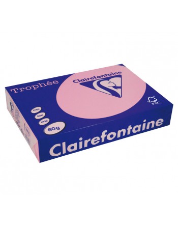 CLAIREFONTAINE PACK 500H PAPEL DE COLOR TROPHEE A4 80G ROSA OSCURO - 1997C