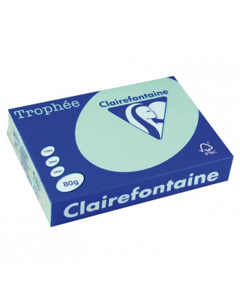 CLAIREFONTAINE PACK 500H PAPEL DE COLOR TROPHEE A4 80G VERDE NAT - 1775C