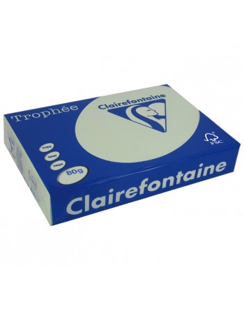 CLAIREFONTAINE PACK 500H PAPEL DE COLOR TROPHEE A4 80G VERDE PALIDO - 1974C