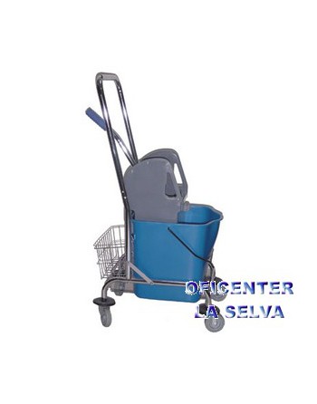 U.QUI KIT CUBO INDUSTRIAL DE 20L CON PRENSA Y SOPORTE MOPA DE 350 GR PROFESIONAL MICROFIBRAS. CON PALO DE 150 CM Y FIJACION - AF