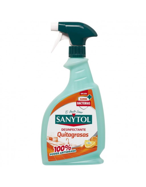 SANYTOL SPRAY QUITAGRASAS COCINA Y ACCESORIOS DESINFECTANTE GERMENES Y HONGOS SANYTOL 750ML 163205