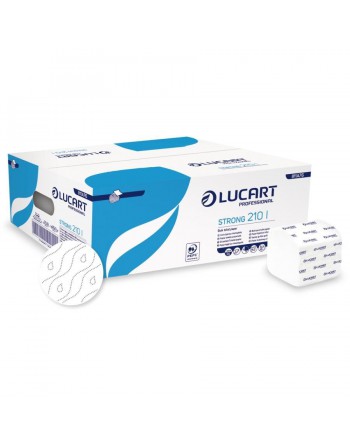 LUCART 40 PAQUETES 210 SERVICIOS PAPEL HIGIENICO PLEGADO 10X21 CM STRONG 811A76