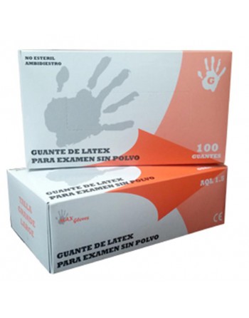 UNQ CAIXA DE 100 GUANTS DE LATEX SIN POLVO TALLA M - S 040123.32