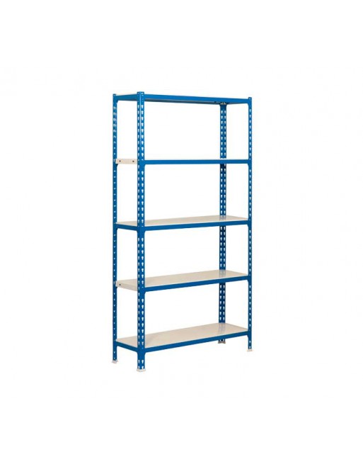 AR ESTANTERIA METALICA STORAGE 180X90X45 CM 5 ESTANTES 200KG POR ESTANTE BANDEJAS DE MADERASIN TORNILLOS AZUL NARANJA STABIL 90/