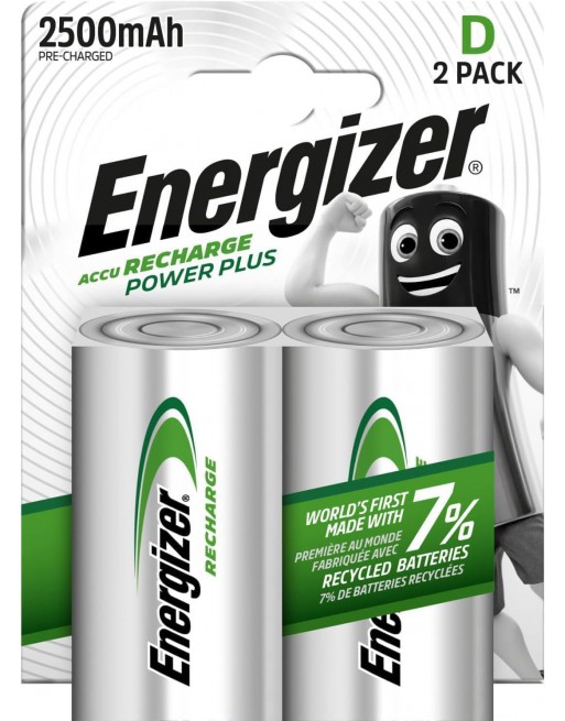 ENERGIZER BLISTER 2 PILAS RECARGABLES POWER PLUS D 7638900138757