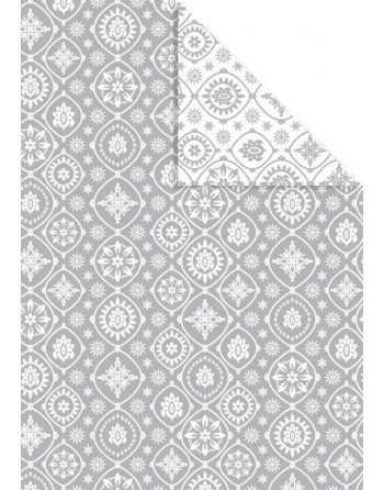 A IMC PAPEL DE REGALO EN BOBINA DE 100 MTS EN CELULOSA SATINADA CON DISE?O A DOBLE CARA MEDALLAS GRIS 84-70170100-1