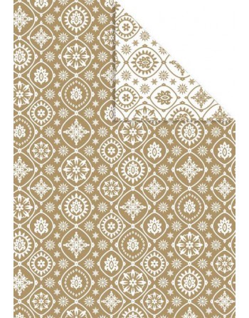 A IMC PAPEL DE REGALO EN BOBINA DE 100 MTS EN CELULOSA SATINADA CON DISE?O A DOBLE CARA MEDALLA-ORO 84-70170100-1