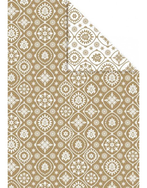 A IMC PAPEL DE REGALO EN BOBINA DE 100 MTS EN CELULOSA SATINADA CON DISE?O A DOBLE CARA MEDALLA-ORO 84-70170100-1