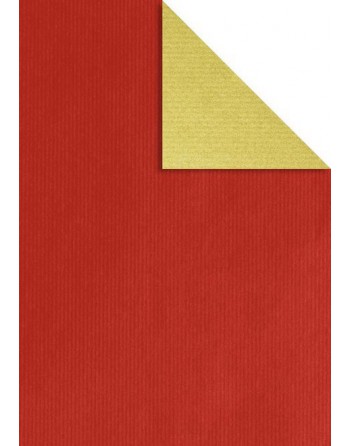A IMC PAPEL DE REGALO EN BOBINA DE 100 MTS EN KRAFT VERJURADO COLOR LISO A DOBLE CARA ORO-VERMELL 84-404100-1