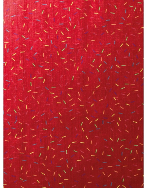 IMC PAPEL DE REGALO EN BOBINA DE 100 MTS EN PAPEL GOFRADO CON TEXTURA DISE?O BACTERIA ROJA 84-70270100-1