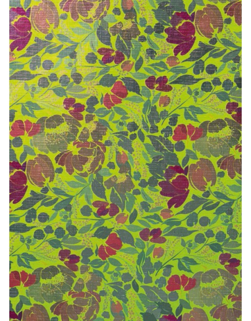 IMC PAPEL DE REGALO EN BOBINA DE 100 MTS EN PAPEL GOFRADO CON TEXTURA DISE?O HOJAS JARDIN VERDE 84-70270100-1