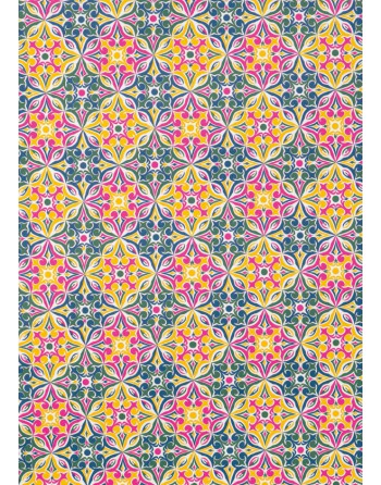 A IMC PAPEL DE REGALO EN BOBINA DE 100 MTS EN CELULOSA SATINADA DISE?O FANTASIA CALEIDOSCOPIO ROSA 84-302100-1