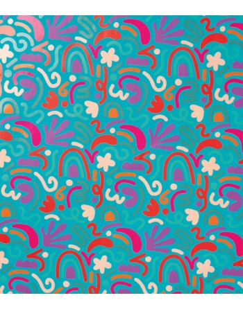 A IMC PAPEL DE REGALO EN BOBINA DE 100 MTS EN CELULOSA SATINADA DISE?O FANTASIA PSICODELICO AZUL 84-302100-1